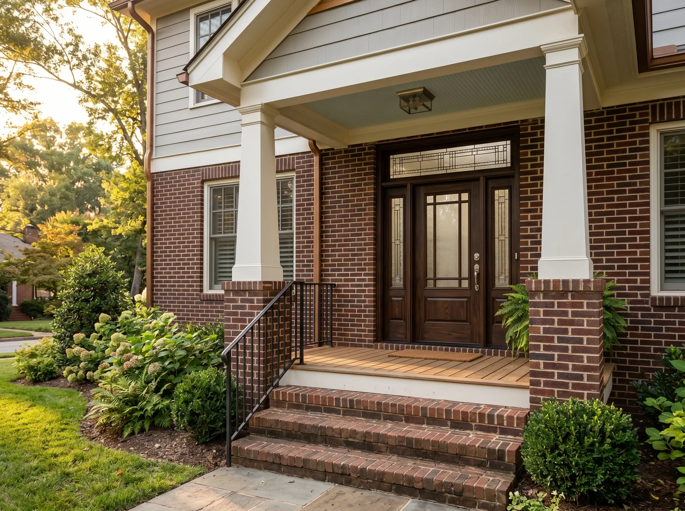 Entry door installation, exterior view