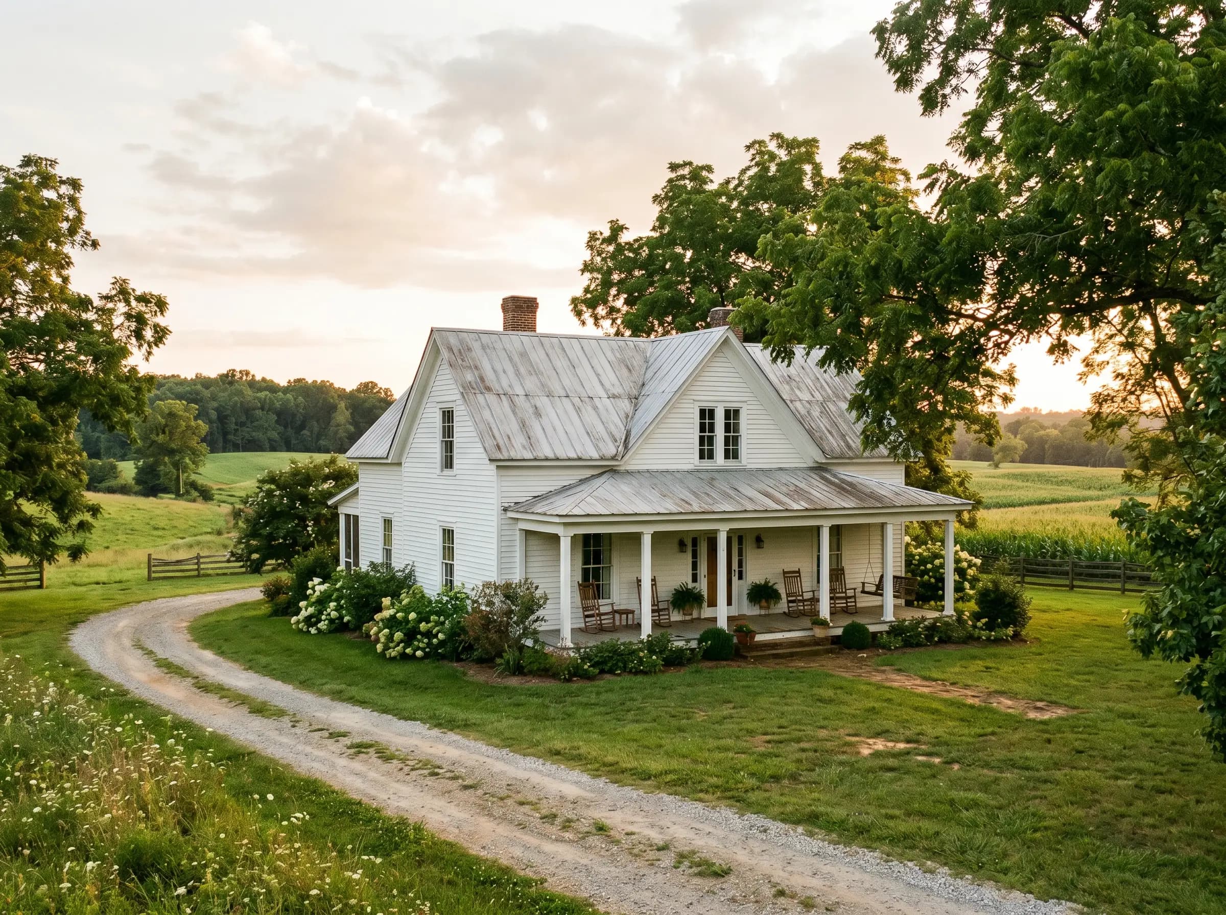 Castalia, NC — small-town main street or older farmhouse, late afternoon