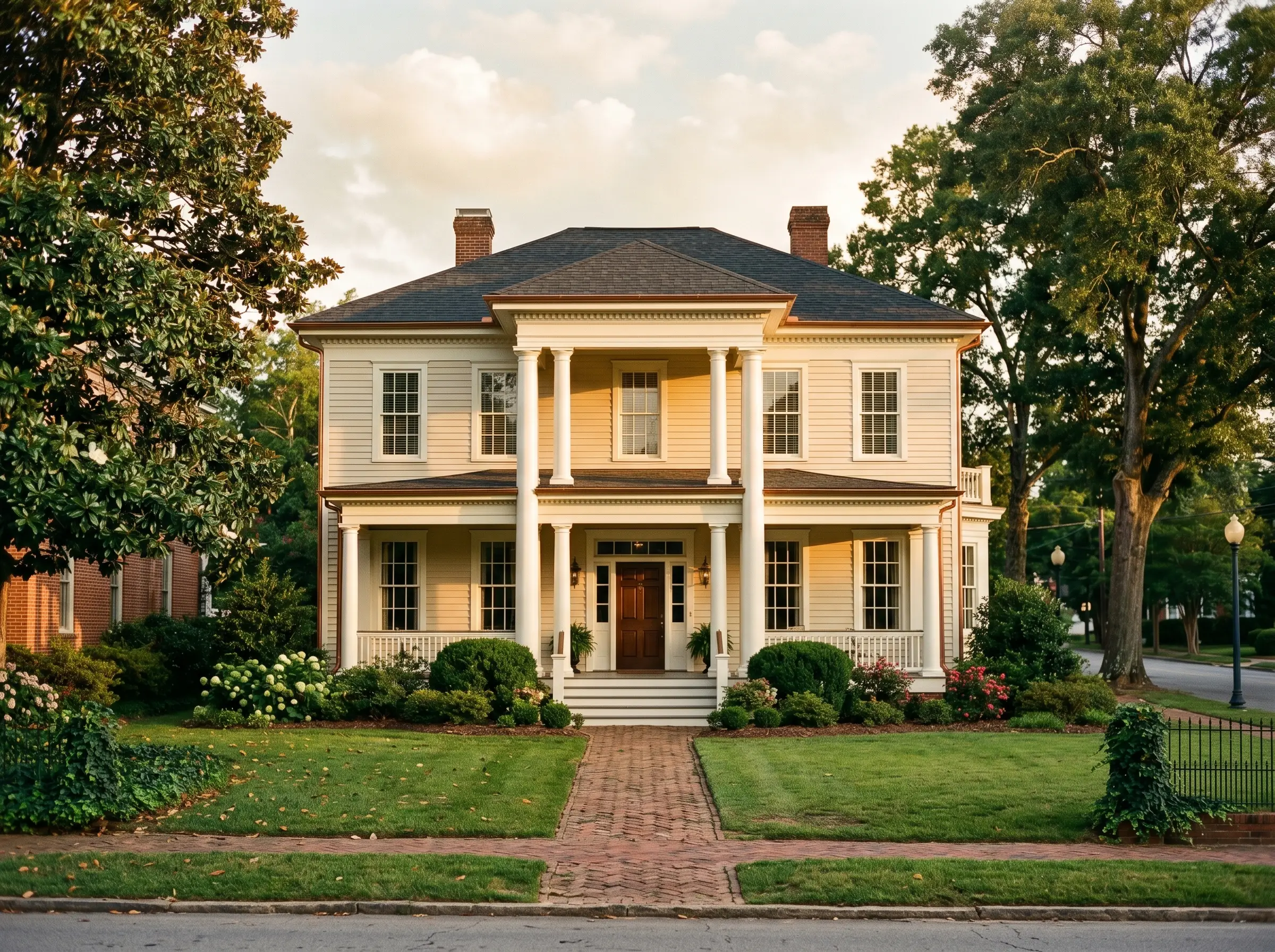 Louisburg, NC — historic downtown home with traditional double-hung windows, brick or wood-frame architecture