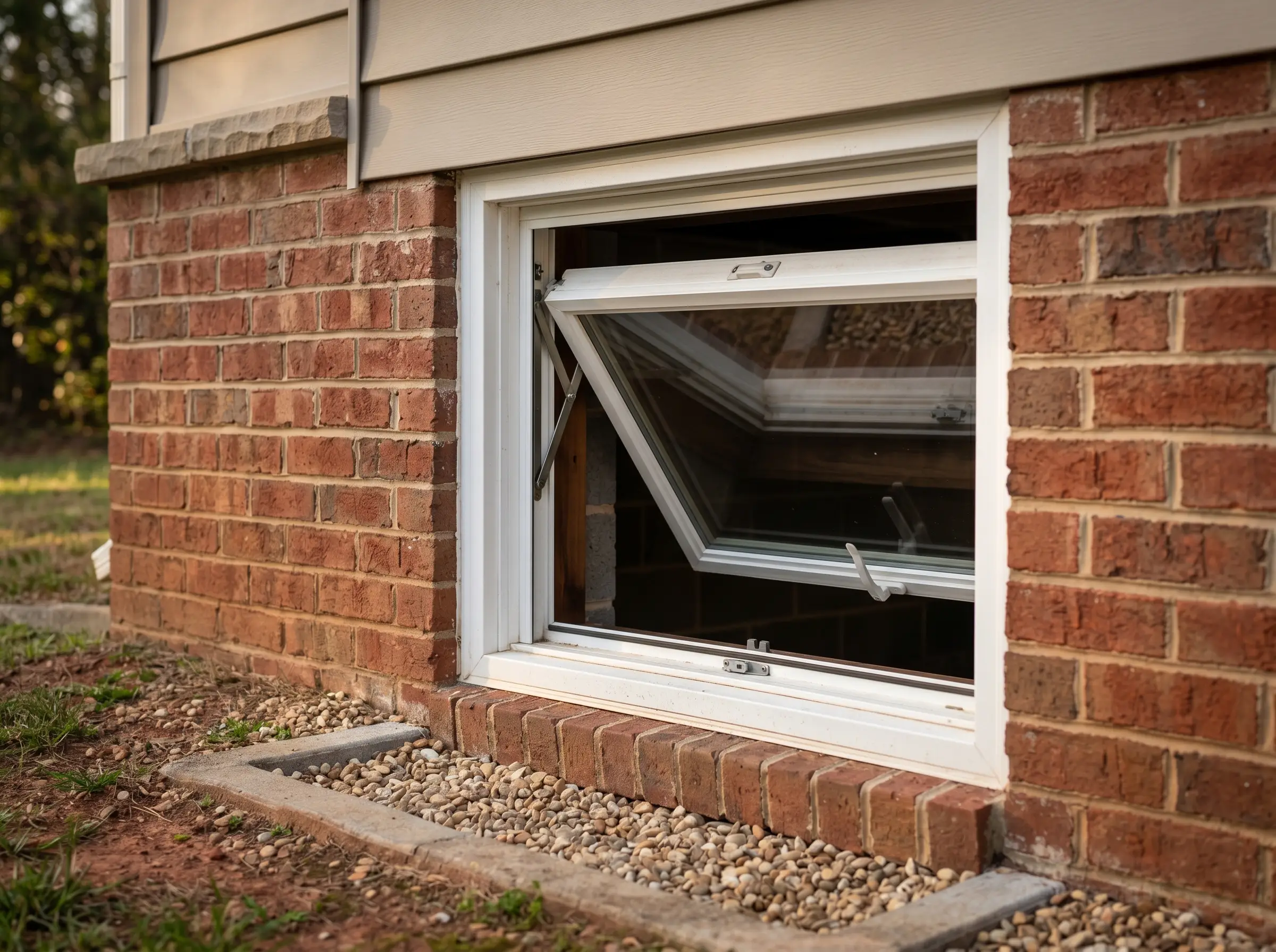 Hopper window — installed example